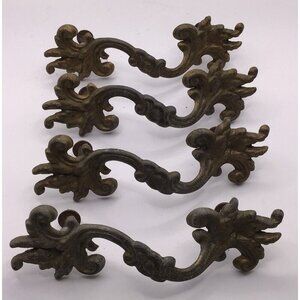 Mid Century French Drawer Pulls Marked Canada Lot Of 4